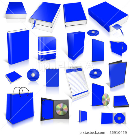 Blue 3d blank cover collection 86910459
