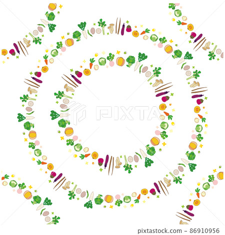 蔬菜框架圓形背景 蔬菜框架圓形背景 86910956