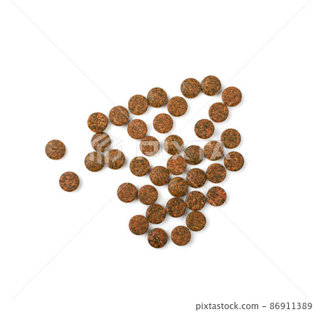 Pressed Brown Pills Isolated 86911389