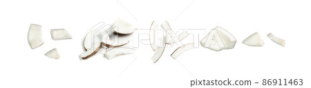 Coconut Pieces Isolated, Fresh Brown Cocos, Coco Nut Coconut Pieces Isolated, Fresh Brown Cocos, Coco Nut 86911463