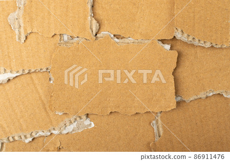 Cardboard, Carton, Ripped Kraft Paper, Wrapping Piece Cardboard, Carton, Ripped Kraft Paper, Wrapping Piece 86911476