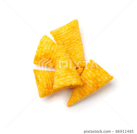 Corn Cone Isolated, Puffs with Spices Corn Cone Isolated, Puffs with Spices 86911485
