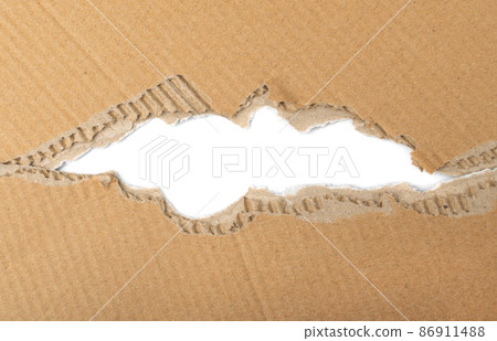 Cardboard, Carton, Ripped Kraft Paper, Wrapping Piece 86911488