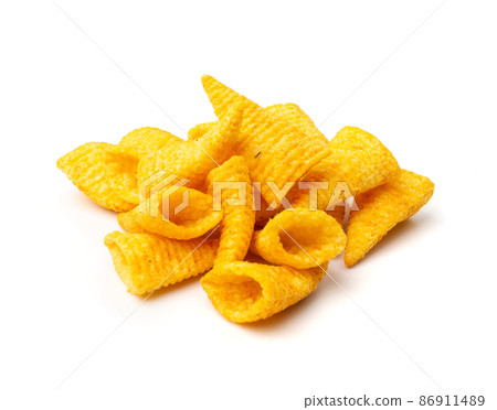 Corn Cone Isolated, Puffs with Spices 86911489