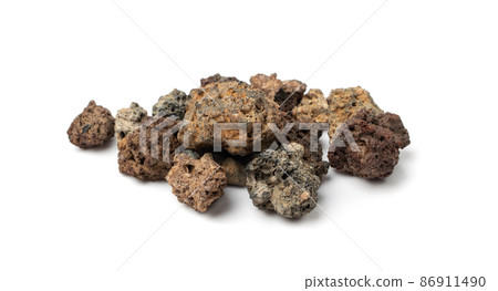Volcano Stone Isolated, Grey and Brown Volcanic Pumice Volcano Stone Isolated, Grey and Brown Volcanic Pumice 86911490