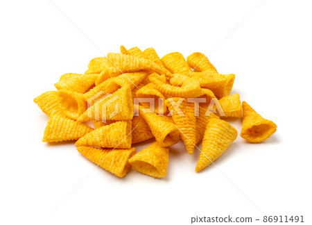 Corn Cone Isolated, Puffs with Spices 86911491