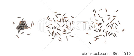 Raw Black Wild Rice Grains Isolated 86911510