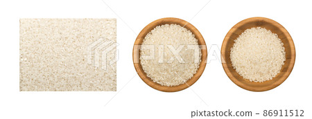 Raw Dry Black Wild Rice and Parboiled White Rice Isolated 86911512