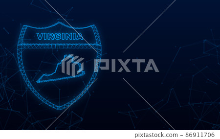 Plexus icon map of the state of Virginia from the united state of america. Vector illustration 86911706
