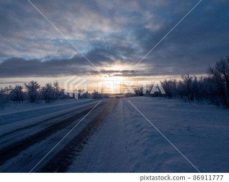 Road E45 between Alta and Kautokeino, Norway 86911777