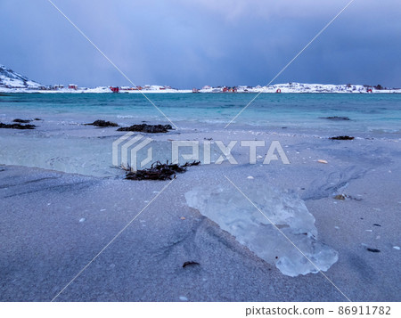 Landscape in Winter, Kvaloya, Norway 86911782
