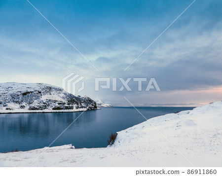 Landscape at the Porsangerfjord in Winter, Norway 86911860