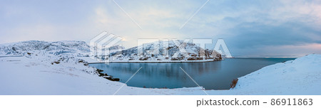 Landscape at the Porsangerfjord in Winter, Norway 86911863