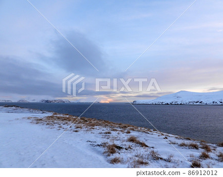 Landscape at the Porsangerfjord in Winter, Norway 86912012