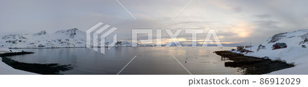 Landscape at the Porsangerfjord in Winter, Norway Landscape at the Porsangerfjord in Winter, Norway 86912029