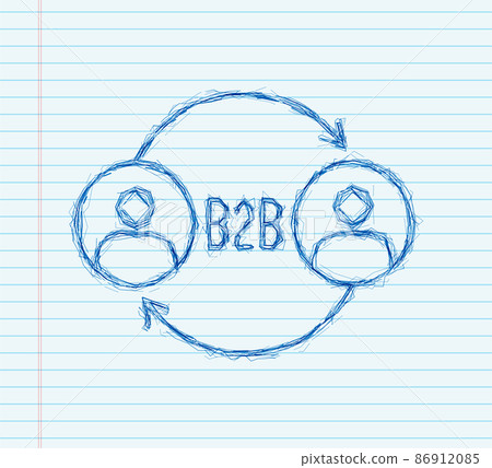B2B sales person selling products. sketch icon. Business-to-business sales, B2B sales method. Vector illustration B2B sales person selling products. sketch icon. Business-to-business sales, B2B sales method. Vector illustration 86912085