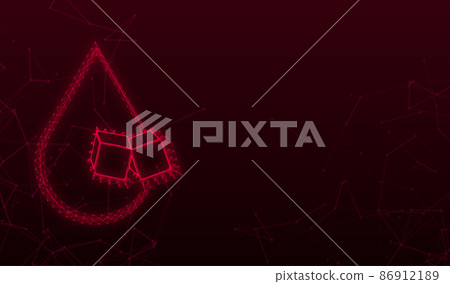 Plexus icon with red glucose blood for concept design. Cartoon red icon. Vector diagram. Cartoon sugar. 86912189