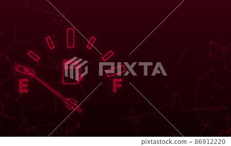 Fuel indicator. Illustration on Black background for design ,Empty Energy. Plexus icon. Vector illustration 86912220