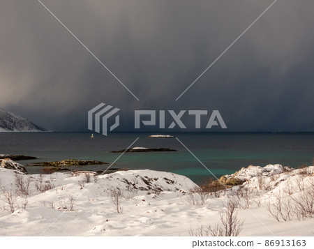 Landscape in Winter, Kvaloya, Norway Landscape in Winter, Kvaloya, Norway 86913163