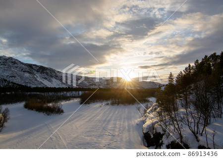 Landscape in Troms og Finnmark, Tromso, Norway 86913436