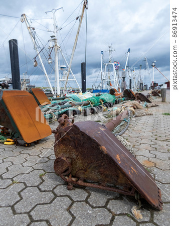 Fishing Boat in Dornumersiel, Lower Saxony, Germany 86913474