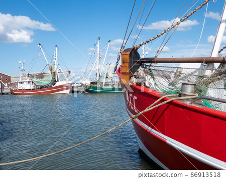 Fishing Boat in Dornumersiel, Lower Saxony, Germany 86913518