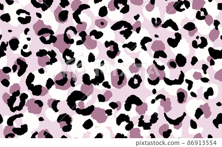 Abstract modern leopard seamless pattern. Animals trendy background. Pink and black decorative vector stock illustration for print, card, postcard, fabric, textile. Modern ornament of stylized skin Abstract modern leopard seamless pattern. Animals trendy background. Pink and black decorative vector stock illustration for print, card, postcard, fabric, textile. Modern ornament of stylized skin 86913554
