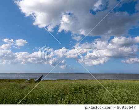 Coast in Dornumersiel, Lower Saxony, Germany 86913647