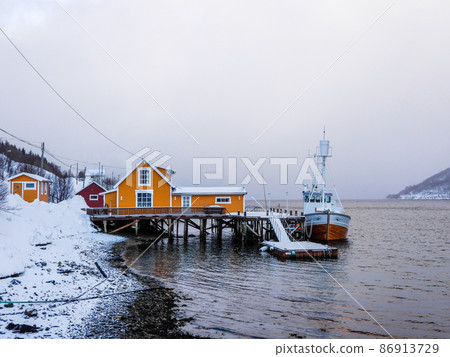 Fjord in Winter, Kvaloya, Norway Fjord in Winter, Kvaloya, Norway 86913729