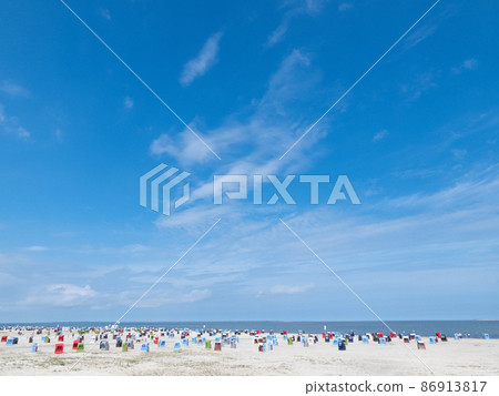 Beach in Neuharlingersiel, Lower Saxony, Germany 86913817