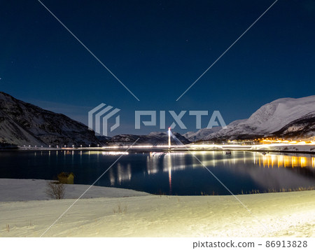 Night at the Brigde of Kafjord, Alta, Norway Night at the Brigde of Kafjord, Alta, Norway 86913828