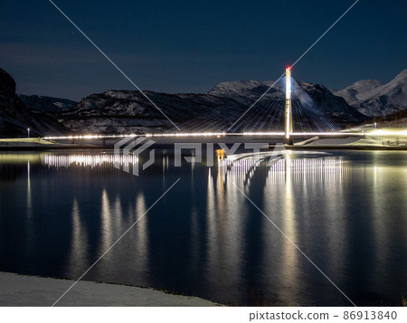Night at the Brigde of Kafjord, Alta, Norway Night at the Brigde of Kafjord, Alta, Norway 86913840