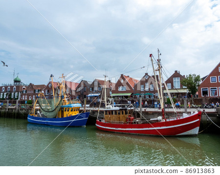 Fishing Trawler in Neuharlingersiel, Lower Saxony, Germany 86913863