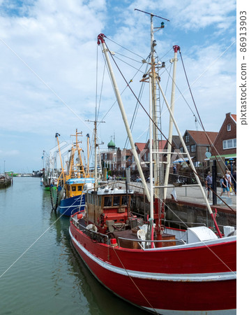 Fishing Trawler in Neuharlingersiel, Lower Saxony, Germany 86913903