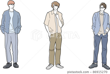 Whole body of a man in spring clothes Whole body of a man in spring clothes 86915270