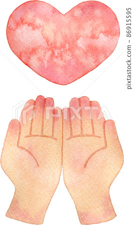 Illustration of hands and hearts 86915595