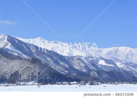 Winter Northern Alps seen from the foot of Mt. Hakuba Winter Northern Alps seen from the foot of Mt. Hakuba 86915896