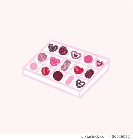 Illustration of hand drawn isolated box with chocolate candies Illustration of hand drawn isolated box with chocolate candies 86916022