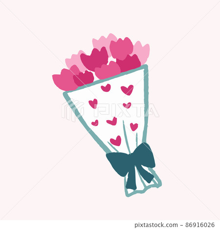 Illustration of hand drawn isolated bouquet of flowers 86916026