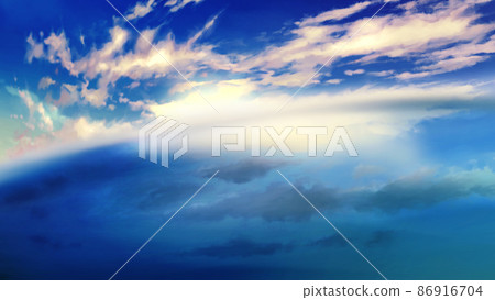 Illustration of the vast sea and sky 86916704