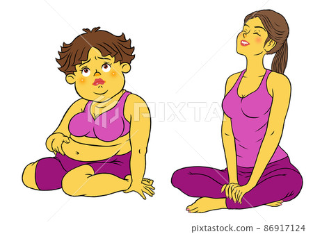 健身教練女和胖女 86917124
