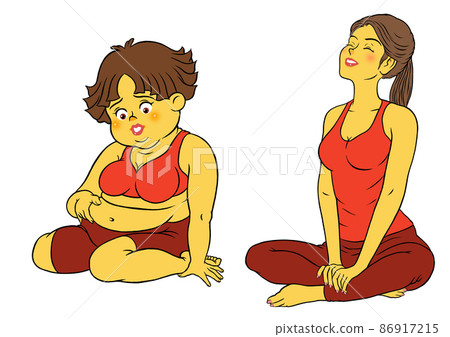 健身教練女和胖女 健身教練女和胖女 86917215