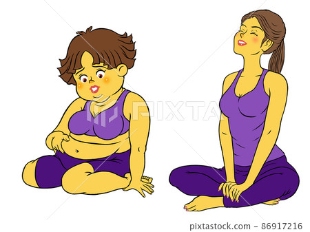 健身教練女和胖女 健身教練女和胖女 86917216