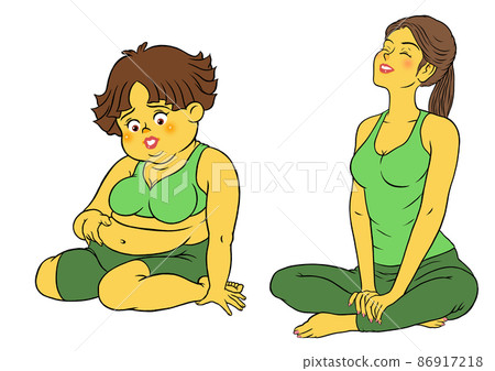 健身教練女和胖女 健身教練女和胖女 86917218