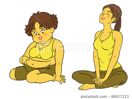 健身教練女和胖女 86917223