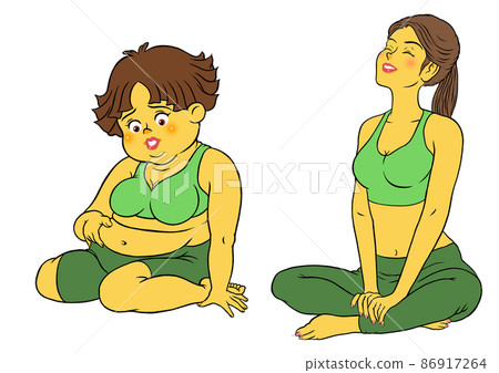 健身教練女和胖女 健身教練女和胖女 86917264