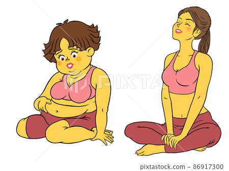 健身教練女和胖女 健身教練女和胖女 86917300