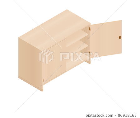 Storage perspective with door (single door open) Maple 86918165