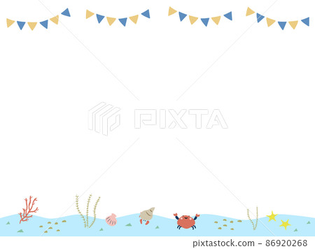 Fun sea frame with POP - Stock Illustration [86920268] - PIXTA