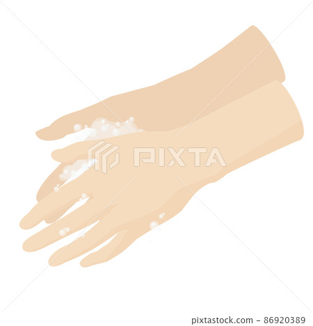 Illustration of a hand washing hands Illustration of a hand washing hands 86920389